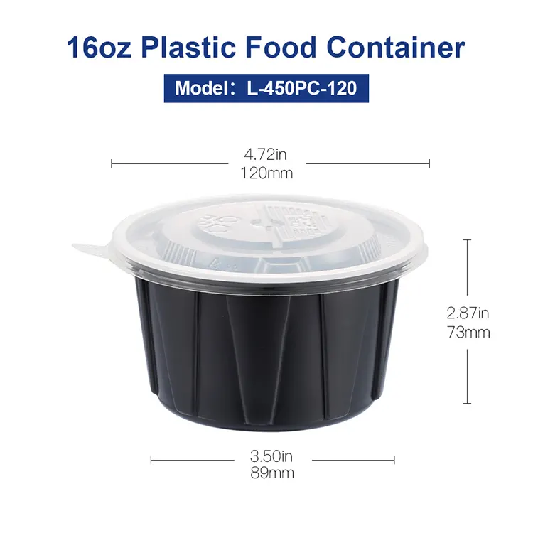 OTOR 16oz 450ml götürmek gıda konteyner Deli konteyner kapakları Bento kutusu Fast Food bölücüler ile öğle yemeği kutuları gitmek