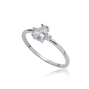 Pera gota corte CZ piedra racimo anillo venta al por Mayor turco hecho a mano 925 joyería de plata esterlina - Product Image 5