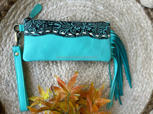 Pochette en cuir Turquoise pour femmes, nouveau Style occidental, porte-monnaie design, offre spéciale, bracelet élégant, portefeuille en cuir avec fermeture éclair - Product Image 6
