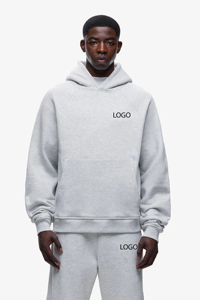 Ensemble de survêtement en molleton ample 100% coton entièrement personnalisé, sweat-shirt à capuche surdimensionné, jogging, hiver, haute qualité, 2 pièces, survêtement surdimensionné - Product Image 2
