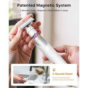 Tondeuse corporelle électrique étanche pour homme, rasoir indolore pour usage humide/sec avec lame en céramique, tondeuse tout-en-un pour corps et barbe - Product Image 5