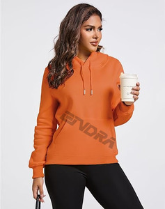 2025 femmes automne vêtements logo personnalisé femmes pull à capuche blanc couleur unie à capuche sweats décontractés - Product Image 1