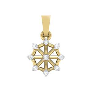 Pendentif en or certifié 14K/18K avec 0,07 ct de poids total de diamants, 9 diamants véritables, élégants breloques en diamant - Product Image 2