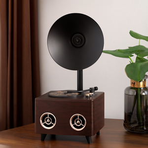 <span class=keywords><strong>Lecteur</strong></span> <span class=keywords><strong>CD</strong></span> gramophone de <span class=keywords><strong>style</strong></span> rétro en bois pour cinéma maison avec haut-parleur Bluetooth et télécommande pour lecteurs VCD - Product Image 6