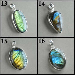 Pendentif en labradorite multi-feu naturelle fait à la main, certifié GIA, cristal bleu, tranche fantaisie, argent allemand, personnalisé, guérison, 42 mm - Product Image 3