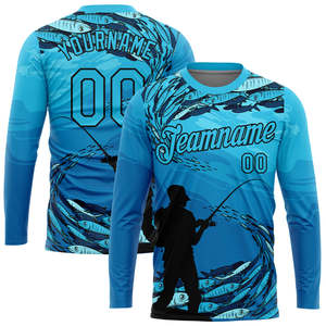 เสื้อตกปลาแขนยาวแห้งเร็วระบายอากาศได้ดีเสื้อผ้าสำหรับแข่งขันตกปลากลางแจ้งออกแบบโลโก้ได้ตามต้องการ - Product Image 1