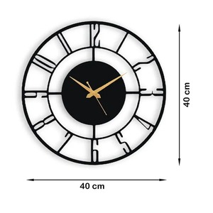 Reloj de pared de metal negro redondo moderno, diseño minimalista elegante, perfecto para sala de estar, dormitorio, oficina y decoración de pasillo - Product Image 2