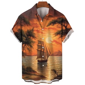Chemises imprimées par sublimation en 3D personnalisées Chemises de haute qualité pour hommes, chemises élégantes et décontractées à manches courtes - Product Image 4