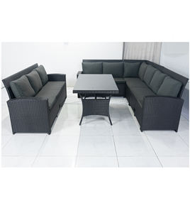 Meubles de maison en rotin PE, canapé en L avec banc - Product Image 1