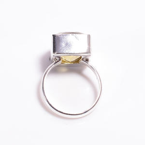 แหวนเงินสเตอร์ลิง925แหวนคลาสสิกเลมอนควอตซ์อัญมณีตัดสดใสเครื่องประดับงานแต่งงาน unisex คุณภาพสูง5gm งานเลี้ยงครบรอบ - Product Image 2