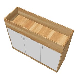 Rubber Wood Office <b>Desk</b> Cabinet for Living Room Organization THS68044 - Product Image 4