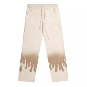 2024 Top Trending High Quality Casual Flared Track Pants Patchwork Elastic Waistband Mens Stacked Flare Sweatpants for Men - Product Image 5