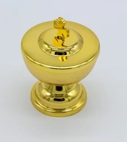 Ensemble de calice et de patène en métal doré, ensemble de messe de communion religieuse de 3 pièces pour le culte de l'autel de l'église Article à usage cérémoniel