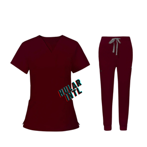 Tenues d'infirmières, ensembles d'hôpitaux, blouses médicales unisexes, uniformes d'infirmières en tissu peigné Spandex/Polyester - Product Image 2