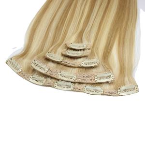 Vente en gros d'extensions de cheveux vierges vietnamiennes droites à double tirage trame de génie à clip sans enchevêtrement ni perte de cheveux humains teints - Product Image 6