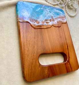 Tabla de Cortar de Madera de Resina Natural, Hecha a Mano con Madera de Acacia y Mango, Diseñada para Tareas Diarias de Cocina - Product Image 4