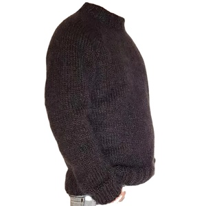 Pull en laine 100% personnalisé en gros pour hommes, col rond, anti-froissement, respirant, anti-rétrécissement, logo frontal - Product Image 5