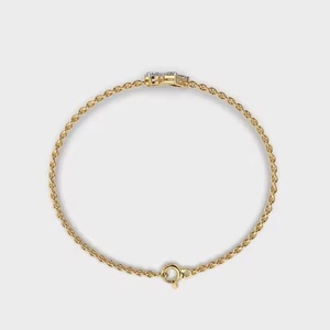 Bracelet de tennis minimaliste en or jaune et diamant Bracelet Moissanite Cadeau d'anniversaire romantique - Product Image 4