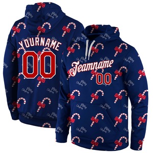 Sudadera con Capucha Deportiva Navideña 3D Personalizada con Bordado en Color Granate, Verde Kelly y Blanco, Venta Directa de Fábrica al por Mayor - Product Image 2