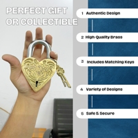Cadenas en métal Acier Résistance maximale Serrure en forme de coeur Serrure de service Résistance à la rouille Cadenas parfait Cadenas abordable Forme unique