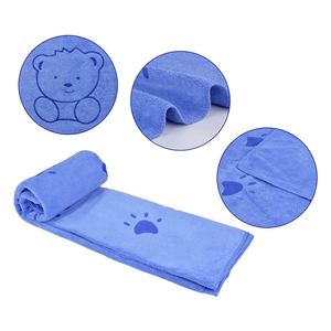 Serviette Offre Spéciale pour chien Serviette de nettoyage de bain pour animaux à séchage rapide super absorbante Logo brodé personnalisé Serviette en microfibre pour animaux de compagnie Chiens - Product Image 6