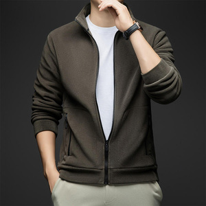 Veste en cachemire polaire pour homme avec doublure en polyester, fermeture éclair, respirante, séchage rapide, tricotée, décontractée, vêtements d'extérieur OEM - Product Image 6