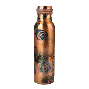 Botella de agua de cobre Ayurvédico impresa Meena de alta calidad, uso a granel de Metal de cobre puro para fiestas, precio competitivo aplicable - Product Image 1