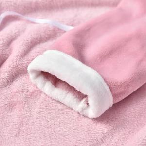 100% Len Cotton Khách Sạn Áo Choàng Tắm Mui Xe Trùm Đầu Khăn Ngủ Cho Phụ Nữ Người Đàn Ông Dệt Kim Lông Cừu Áo Vành Đai Đóng Cửa Thỏ Lông Loại - Product Image 4