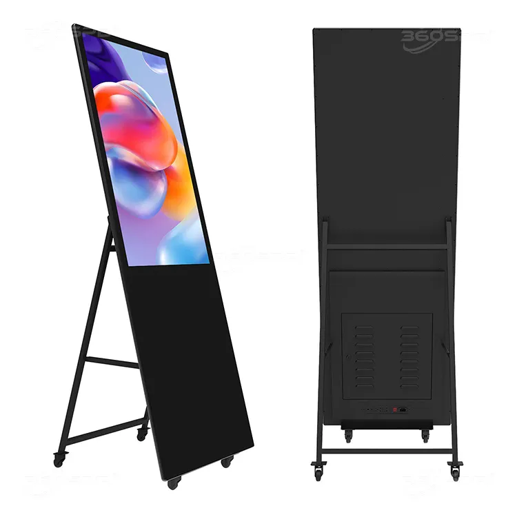 360SPB IPI43A Portable Floor Standing LCD Digital Signage with Displays Big 43" Touch screens Kiosks For Hotel Signag