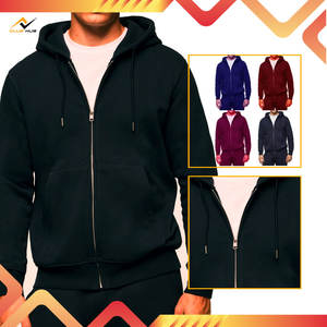 Venta al por mayor de sudadera con capucha de algodón con cremallera para los hombres Mejor diseño Ligero Color sólido con capucha Collar para el invierno Servicio OEM disponible - Product Image 4