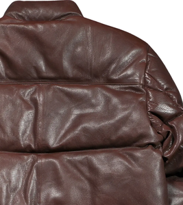 Chaqueta holgada de piel de oveja auténtica marrón para hombre, abrigo de invierno cálido, informal, acolchada, personalizada - Product Image 4