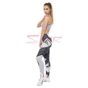 Logo personnalisé 100% coton tie dye taille haute leggings pour femmes grande taille respirant tricoté bas quantité minimale de commande vente en gros Sublimation Leggings - Product Image 2