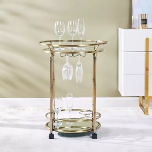 Service Utility <b>Trolley</b> 2 Tier Service <b>Trolley</b> for Home Hotel Office Use at Wholesale and Cheap Price Glass Top for Hotel - Product Image 2