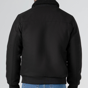 Chaqueta de Lana Negra Personalizable al por Mayor, 100% de Alta Calidad, Corte Ajustado Regular, Manga Larga, Chaqueta Casual de Invierno - Product Image 4