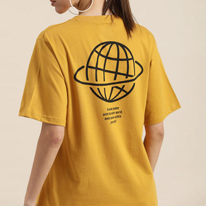 เสื้อยืดโอเวอร์ไซส์ผู้หญิง พิมพ์ลายกราฟิก ผ้าฝ้ายลำลอง แฟชั่นเสื้อหลวมๆ แขนสั้น ทรงหลวมไหล่ตก สำหรับฤดูร้อน รับสกรีนโลโก้ - Product Image 3