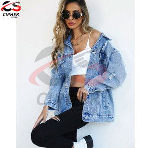 Precio al por mayor, nueva ropa de invierno a la moda para mujer, Chaquetas vaqueras para mujer, Chaquetas vaqueras ajustables de talla grande para mujer - Product Image 4