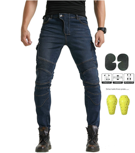Jeans de moto D-Ride Moto Black pour homme, coupe slim, style racing, protections amovibles pour les genoux et les hanches, respirant, séchage rapide, mélange polyester/coton - Product Image 1