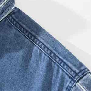 Camisas de mezclilla personalizadas al por mayor de alta calidad, nuevo diseño, a rayas, con múltiples bolsillos y manga larga para hombre. - Product Image 4