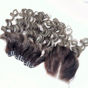 Paquetes de cabello de trama de color natural con cierre 100% cabello humano virgen vietnamita precio al por mayor - Product Image 4