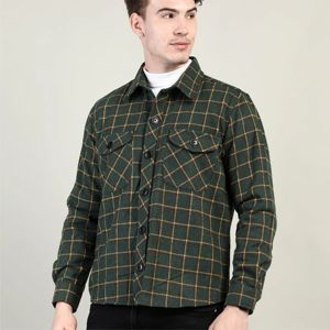 <b>Men's</b> Casual <b>Flannel</b> Shirt <b>Jacket</b> | Plaid Button-Up Shirt <b>Jacket</b> with Quilted Lining for Warmth and Comfort - Product Image 5