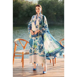 Colección Eid 2025 de Maria B, MPT-2510-B-TC-1172, Blusa de Chifón, Colección Primavera/Verano - Product Image 1