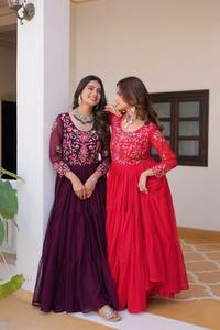 Celebre su estilo con nuestro enorme patrón de estilo Día de San Valentín Vestido largo especial GEORGETTE con conjunto Dupatta - Product Image 6