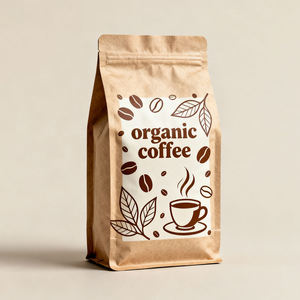 Sac d'emballage pour café imprimé sur mesure de haute qualité 500g, fond plat avec fermeture éclair et valve de sécurité – Nouveauté 2025 en promotion - Product Image 6