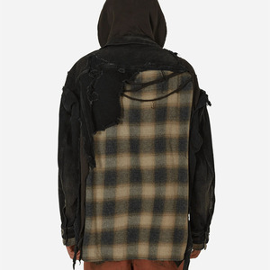 Chaqueta vaquera de invierno para hombre de moda 2025/2026, estilo callejero, logotipo frontal con capucha, costura Premium, versatilidad diaria - Product Image 2