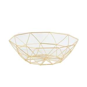 Panier de fruits plaqué or mariage pièce maîtresse bol Luxe or Rose bol décoratif pour les événements de mariée bol porte-panier de fruits - Product Image 2