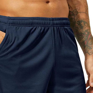 Short de gym classique pour hommes, séchage rapide, multi-poches, style décontracté, confortable, ceinture élastique, motif solide pour les entraînements de jogging - Product Image 4