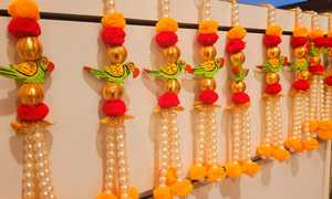 Loro colgantes de pared pompón perla cadena guirnaldas decoración de fiesta indio regalo decorativo hogar Oficina pared tendencia decoración Idea - Product Image 2