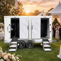 Remorque WC mobile certifiée CE à 2 cabines, toilettes portables avec code VIN pour festivals de musique et événements en plein air