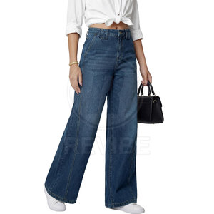 Premium <b>Women</b> Mid Waist Regular Fit Casual Winter Baggy <b>Jeans</b> 100% Cotton Custom Colors & Sizes - Product Image 5