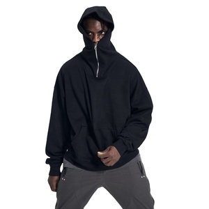 Sudadera con capucha de mezcla de algodón básico de gran tamaño con forro polar para hombre de talla grande jersey de poliéster personalizado al por mayor - Product Image 6